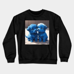 Cute blue puppies Crewneck Sweatshirt